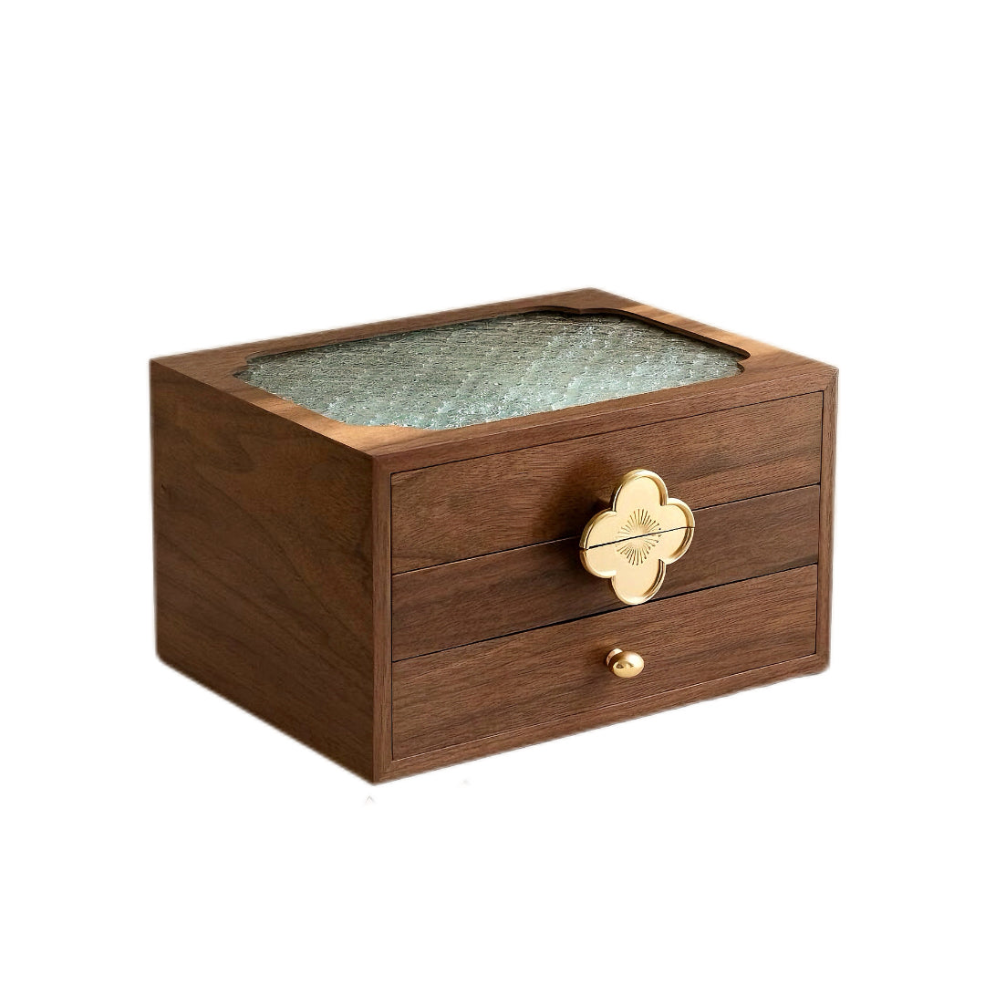 Premium Handcrafted Oriental Jewelry Box Solid Wood Wedding Gift - Luxury Organizer with modern Eastern design
