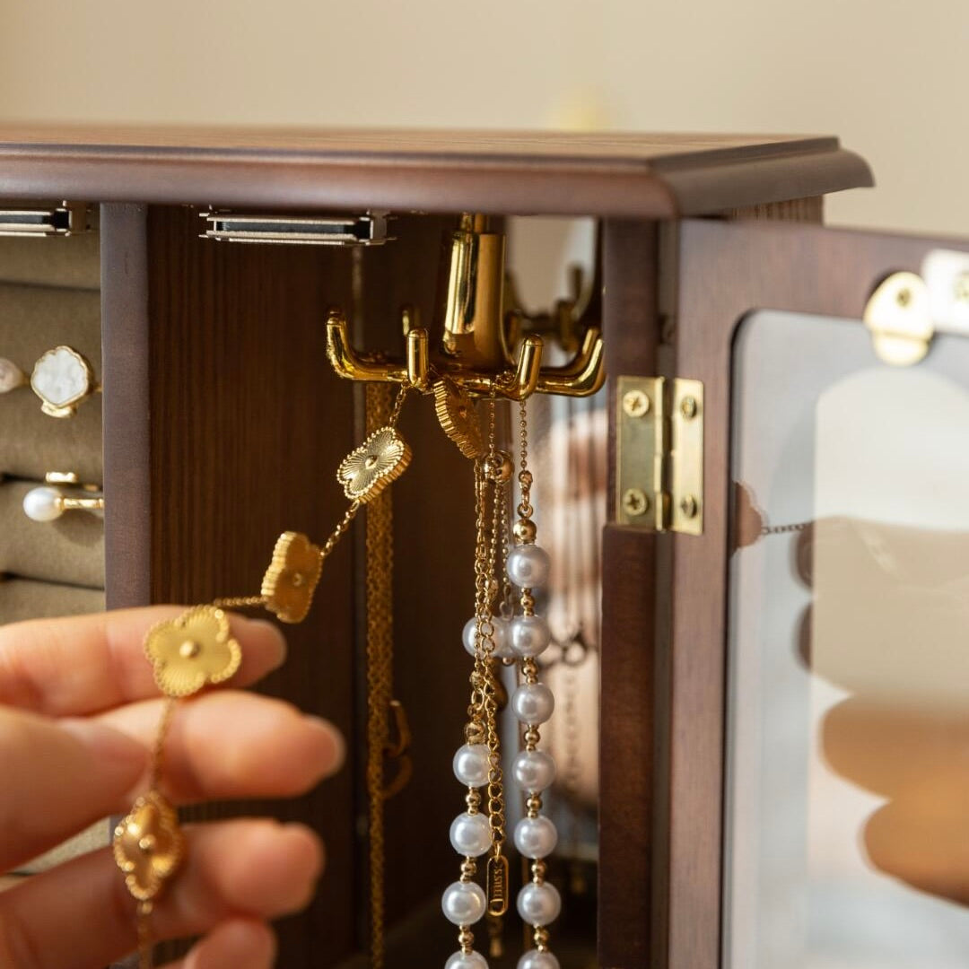 Enchanted Jewelry Organizer - Solid Ash Wood - Desktop Display Magic with rotating functionality
