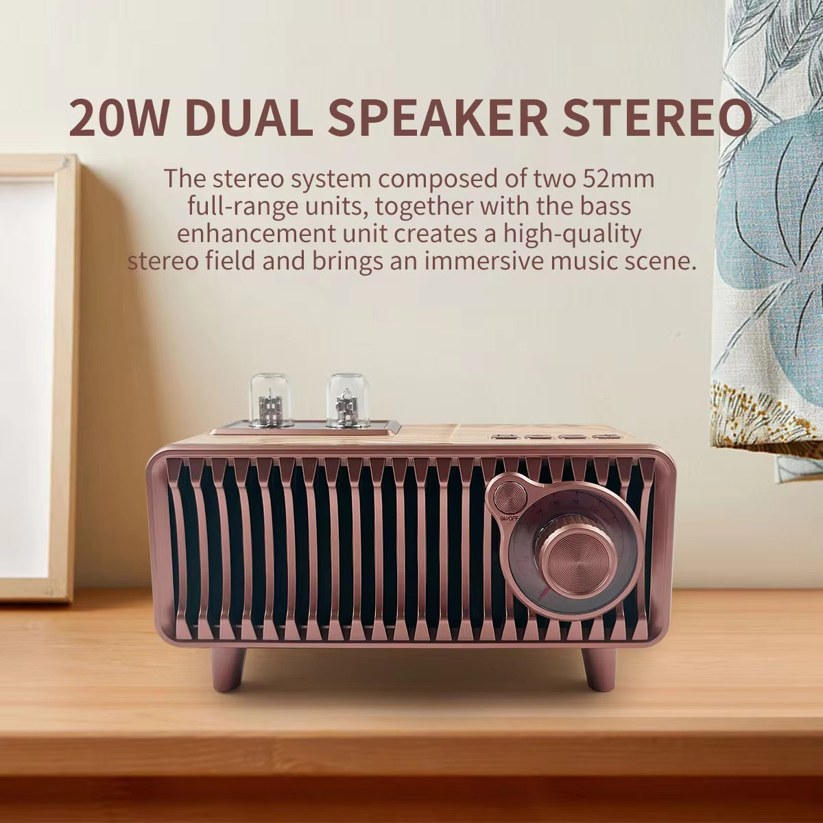Vintage Wooden Speaker - Retro Design Elements - Classic Audio Style
