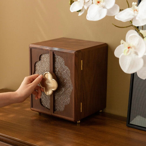 Premium Jewelry Display Cabinet with Chinese Lattice Design - Museum Quality VIP storage solution