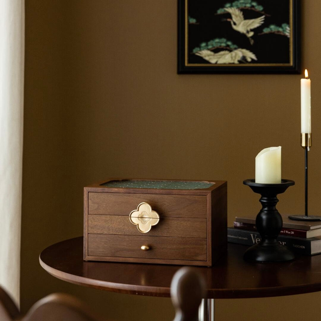 Modern Oriental Style Jewelry Box with Intelligent Organization - Wedding Gift with traditional craftsmanship