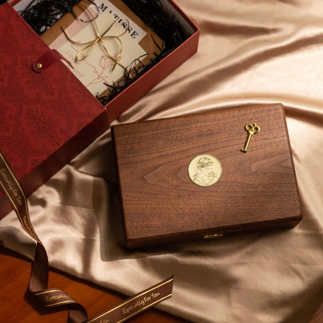 Black walnut jewelry box interior showing soft velvet lining and organized compartments for rings, necklaces and bracelets
