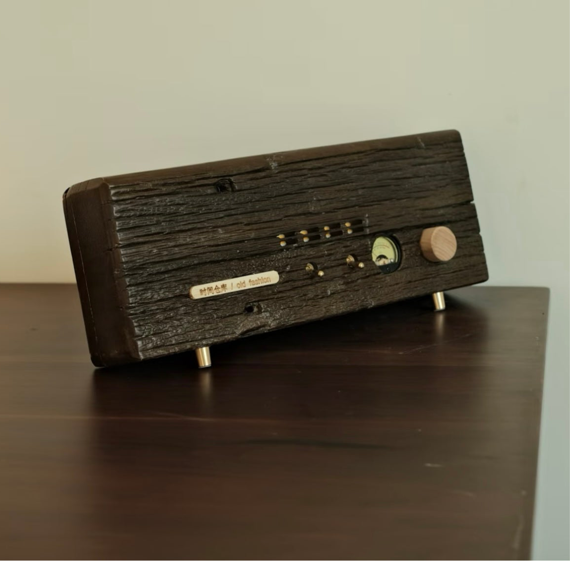Solid-Body Reclaimed Wood Bluetooth Speaker - Wilderness Resonance design with natural wood grain patterns