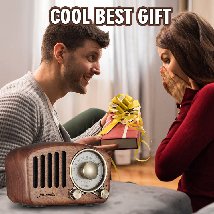 Mini Wood Bluetooth Speaker - Vintage Radio Controls - Interface Detail