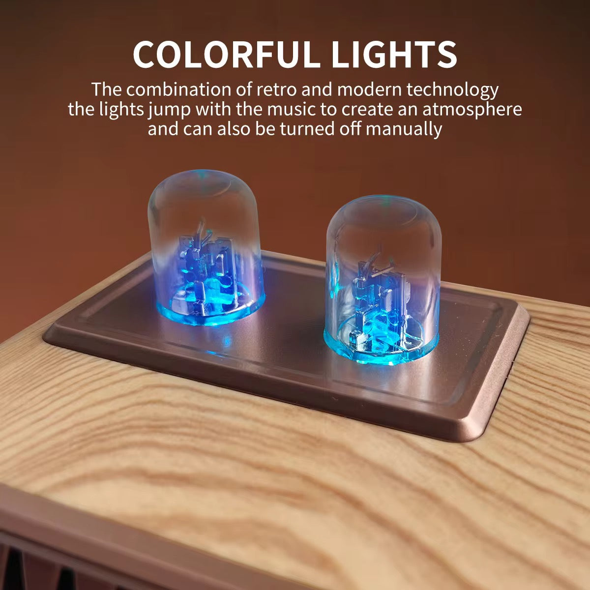 Premium Wood Bluetooth Speaker with TF USB AUX Ports - Connection View