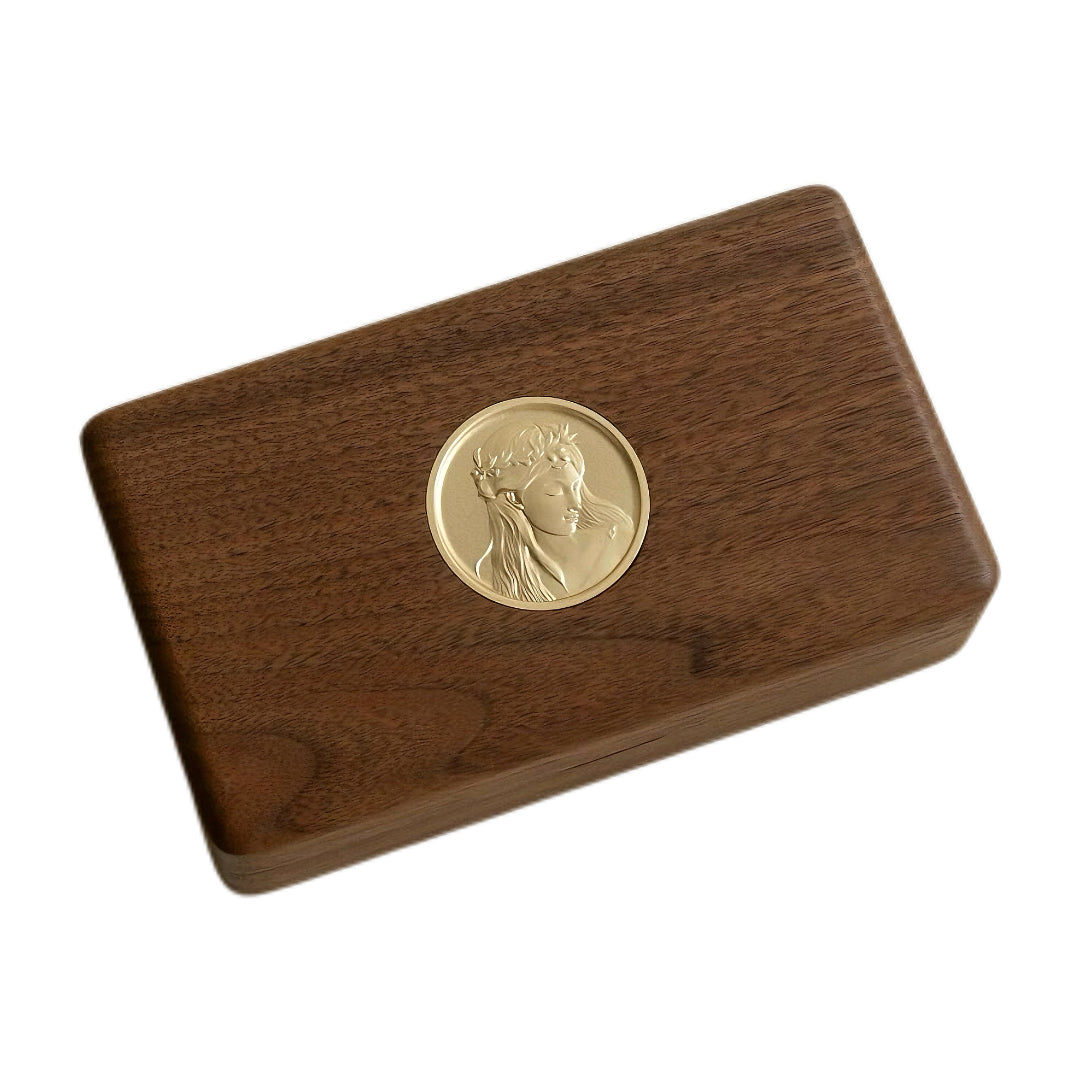 Double Layer Palm Sized Jewelry Box Black Walnut - Travel Organizer Luxury Gift with compact design